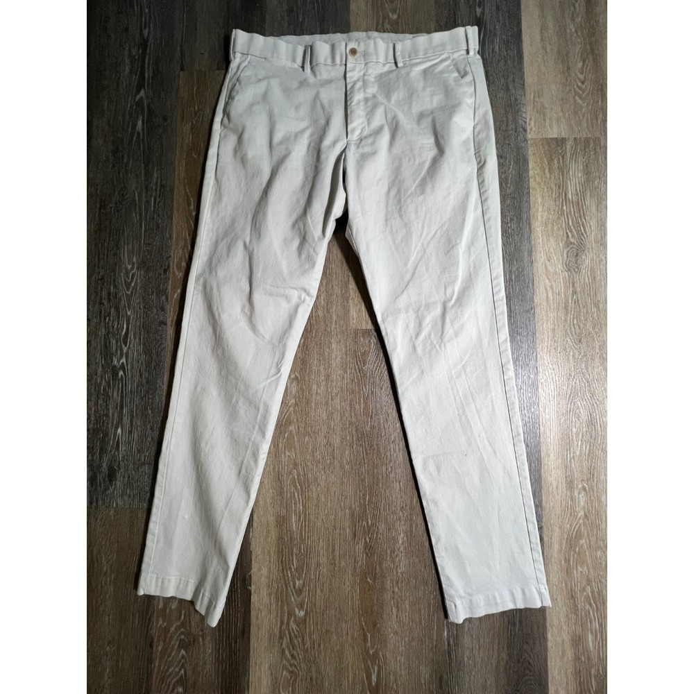 Gap Athletic Taper Chinos Mens 40x34 Stone Beige Khaki Pants Stretch 4355